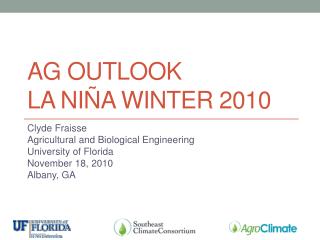 Ag outlook La Niña winter 2010