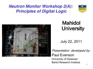 Neutron Monitor Workshop 2(A): Principles of Digital Logic