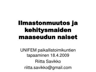 Ilmastonmuutos ja kehitysmaiden maaseudun naiset