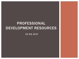 Professional Development resources