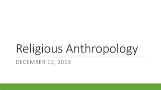 Religious Anthropology