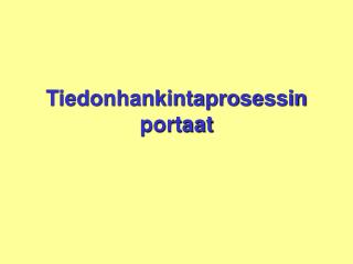 Tiedonhankintaprosessin portaat