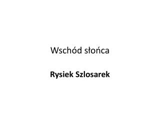 Wschód słońca