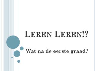 Leren Leren!?