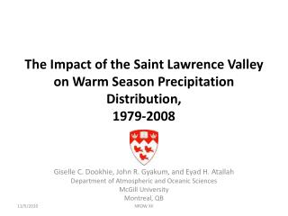 The Impact of the Saint Lawrence Valley on Warm Season Precipitation Distribution, 1979-2008