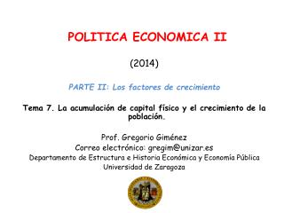 POLITICA ECONOMICA II