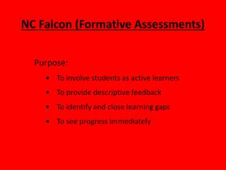 NC Falcon (Formative Assessments)