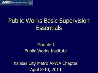 Public Works Basic Supervision Essentials