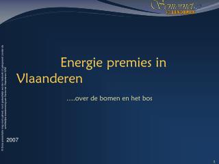 Energie premies in Vlaanderen