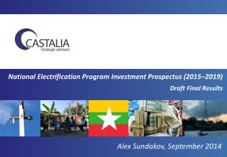 National Electrification Program Investment Prospectus (2015–2019) Draft Final Results