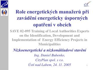 Role energetických manažerů při zavádění energeticky úsporných opatření v obcích