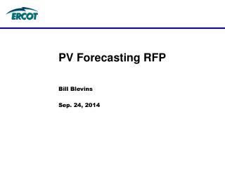 PV Forecasting RFP