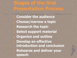 Stages of the Oral Presentation Process