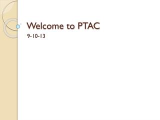 Welcome to PTAC