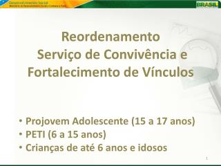 Reordenamento Serviço de Convivência e Fortalecimento de Vínculos