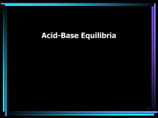 Acid-Base Equilibria