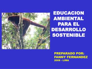 EDUCACION AMBIENTAL PARA EL DESARROLLO SOSTENIBLE