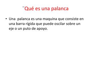 ¨ Qué es una palanca