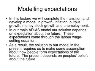 Modelling expectations