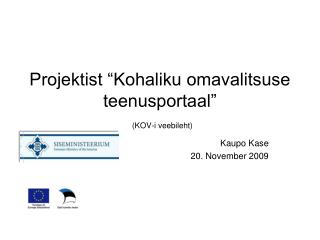 Projektist “Kohaliku omavalitsuse teenusportaal” (KOV-i veebileht)