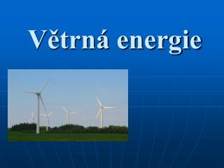 Větrná energie