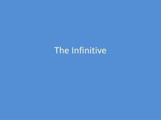 The Infinitive