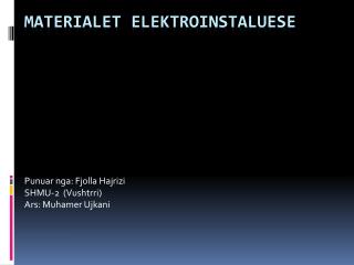 Materialet Elektroinstaluese