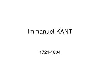 Immanuel KANT