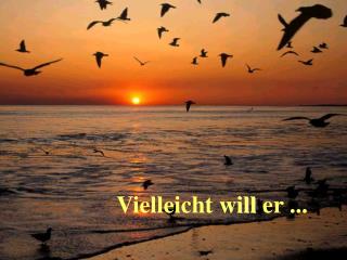 Vielleicht will er ...