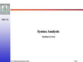 Syntax Analysis