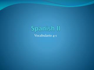 Spanish II