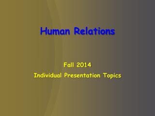 Human Relations