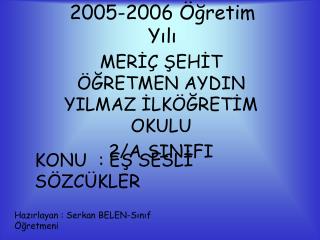 2005-2006 Öğretim Yılı