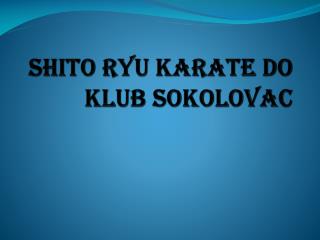 SHITO RYU KARATE DO KLUB SOKOLOVAC