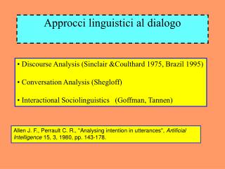 Approcci linguistici al dialogo