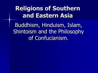 Religions of Southern and Eastern Asia