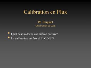 Calibration en Flux