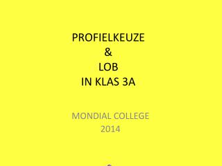 PROFIELKEUZE &amp; LOB IN KLAS 3A