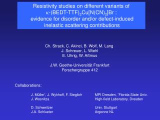 Resistivity studies on different variants of -(BEDT-TTF) 2 Cu[N(CN) 2 ]Br :