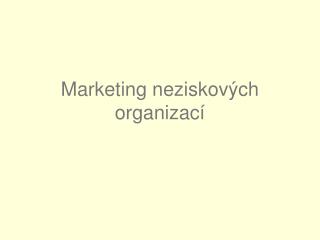 Marketing neziskových organizací