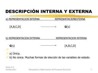 DESCRIPCIÓN INTERNA Y EXTERNA