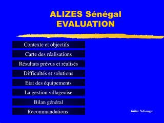 ALIZES Sénégal EVALUATION