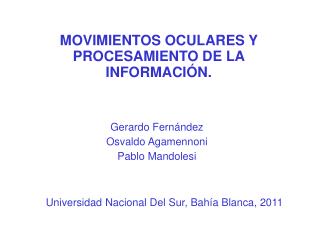 MOVIMIENTOS OCULARES Y PROCESAMIENTO DE LA INFORMACIÓN.