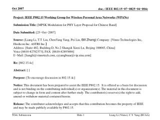 Project: IEEE P802.15 Working Group for Wireless Personal Area Networks (WPANs)