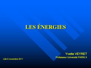LES ÉNERGIES