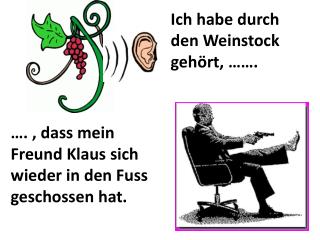 Ich habe durch den Weinstock gehört, …….