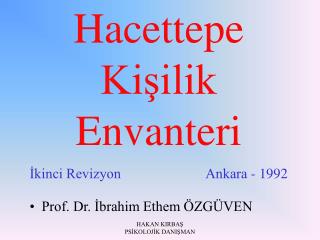 Hacettepe Kişilik Envanteri