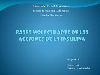 Bases moleculares de las acciones de la insulina
