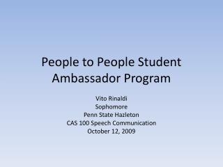 People to People Student Ambassador Program