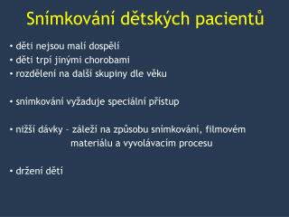 Snímkování dětských pacientů